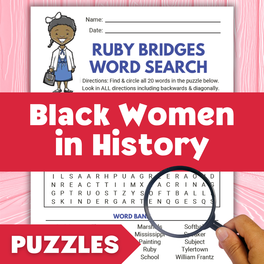 Black Women Who Made History Word Search - 40 Puzzles ⭐️