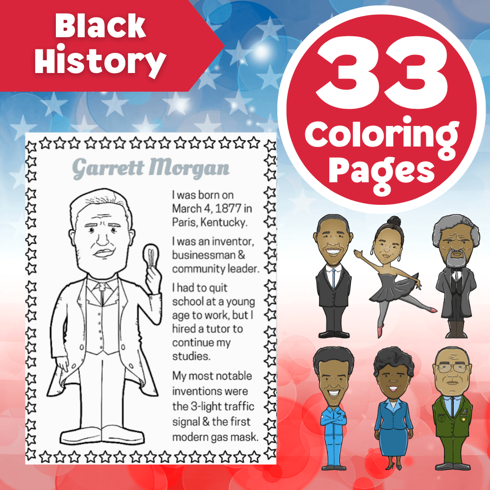 Black History Coloring Pages - 33 Famous Americans 🇺🇸