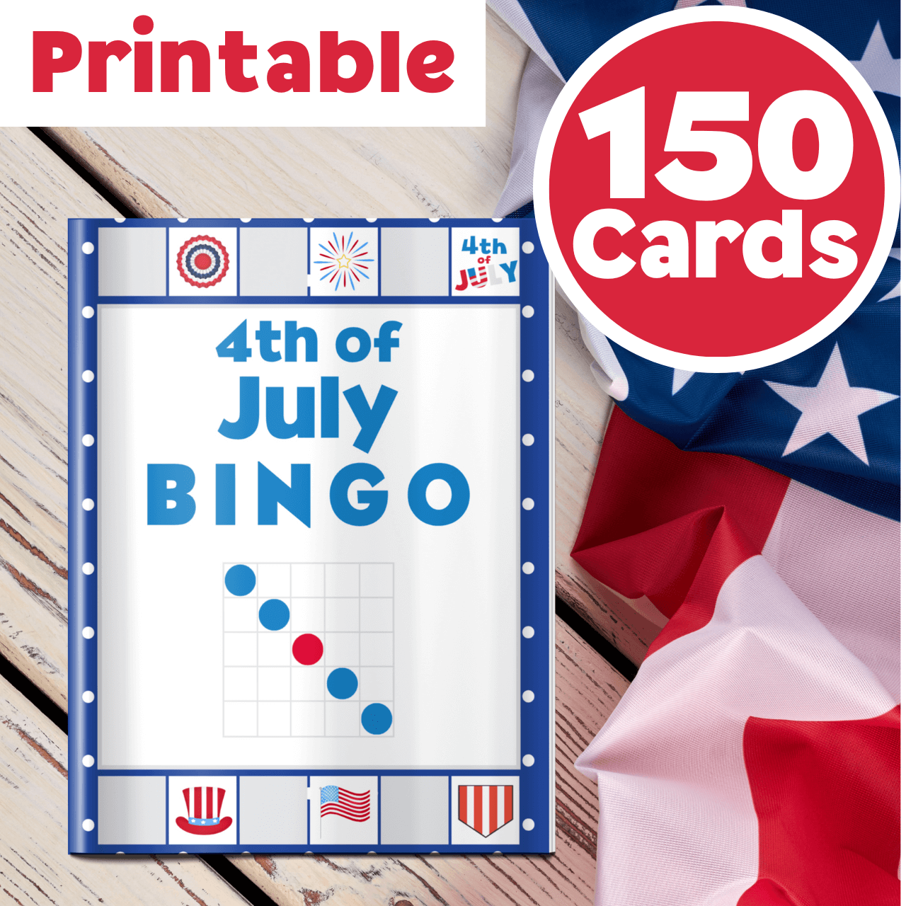 4th of July bingo cards printable card game