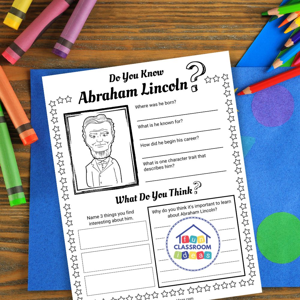 Abraham Lincoln coloring worksheet