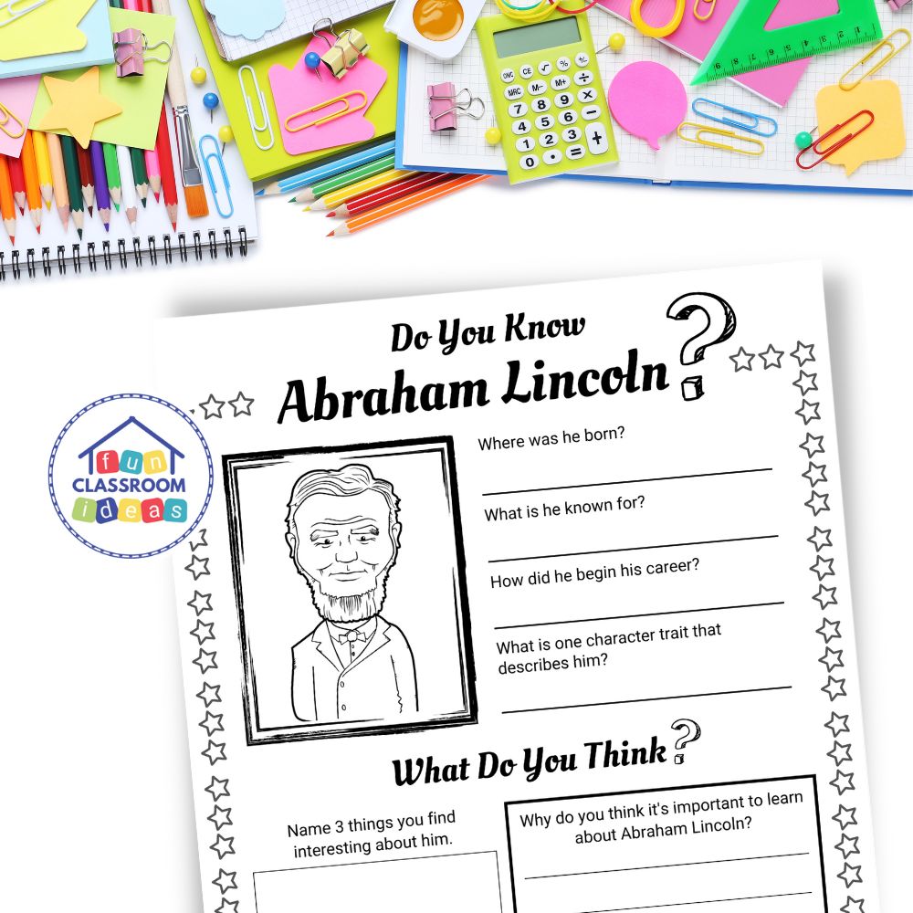 Abraham Lincoln coloring worksheets