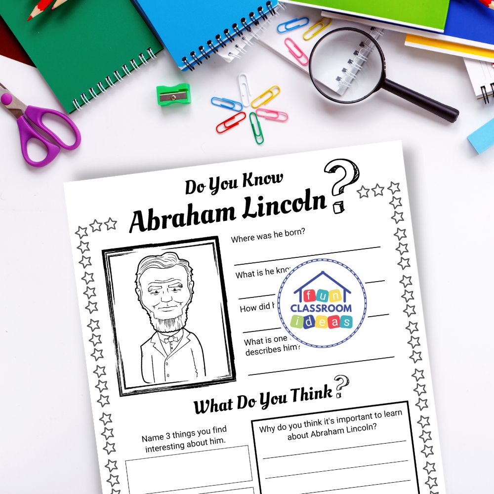 Abraham Lincoln worksheet elementary