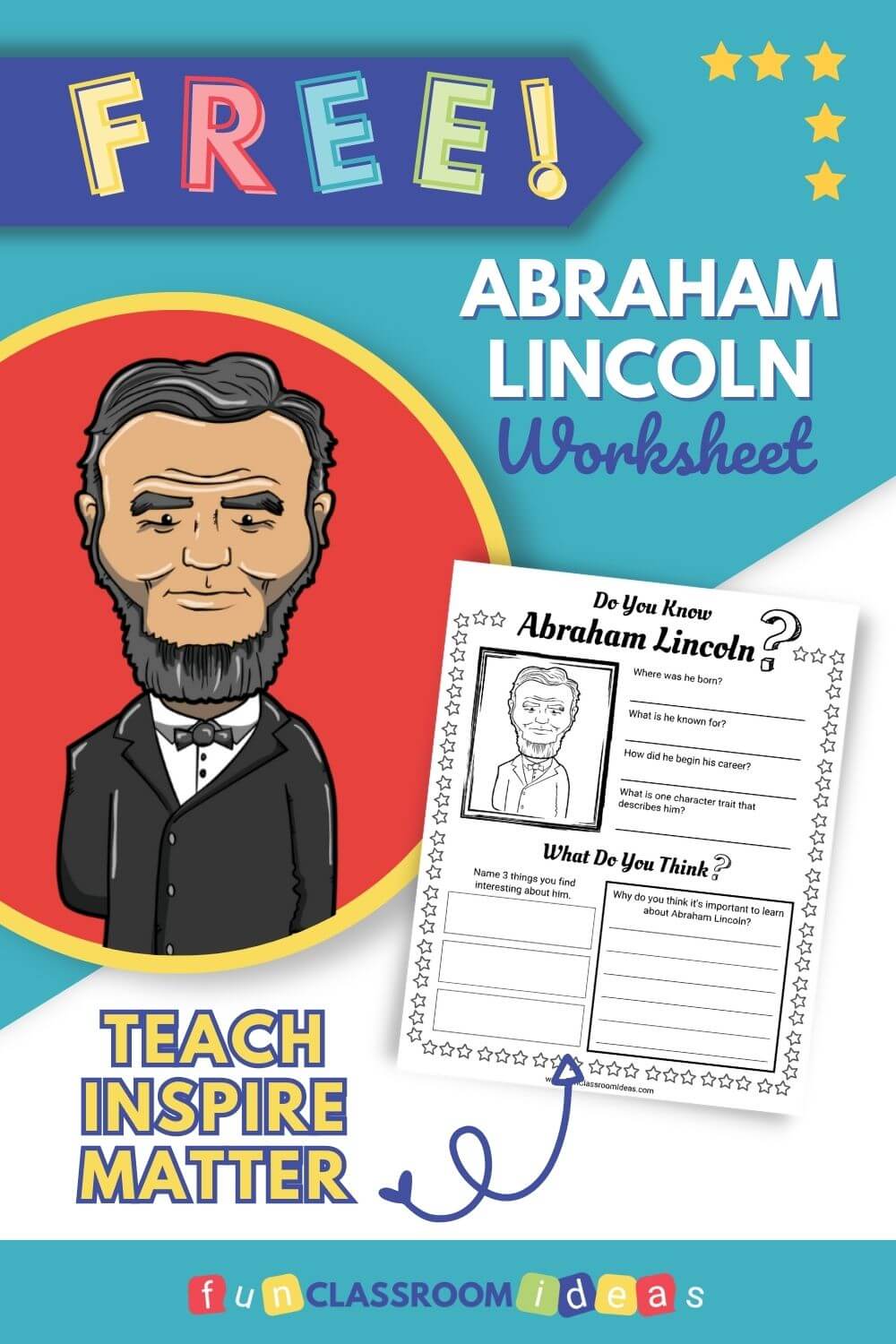 Abraham Lincoln worksheet free