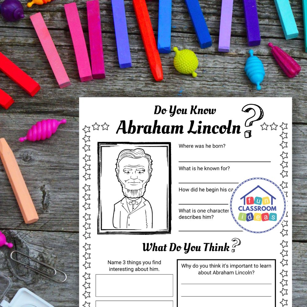 Abraham Lincoln worksheets interactive worksheet