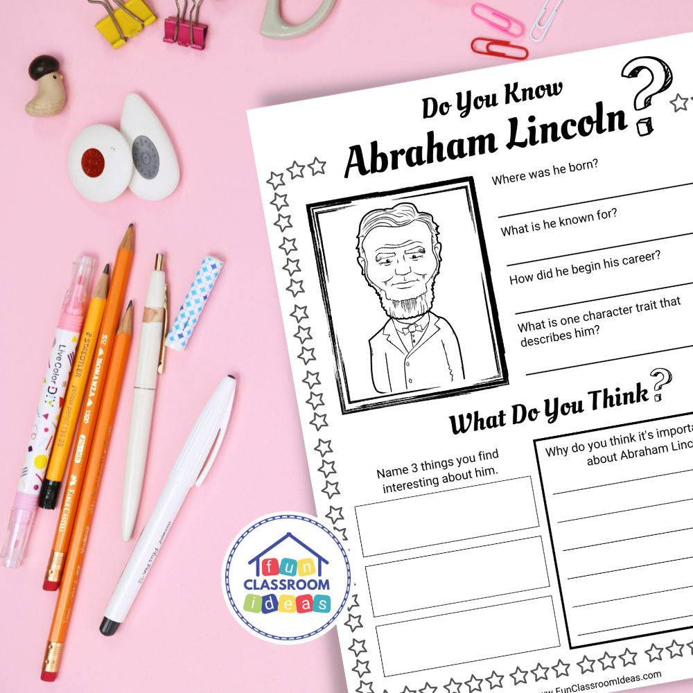 Abraham Lincoln worksheets lesson