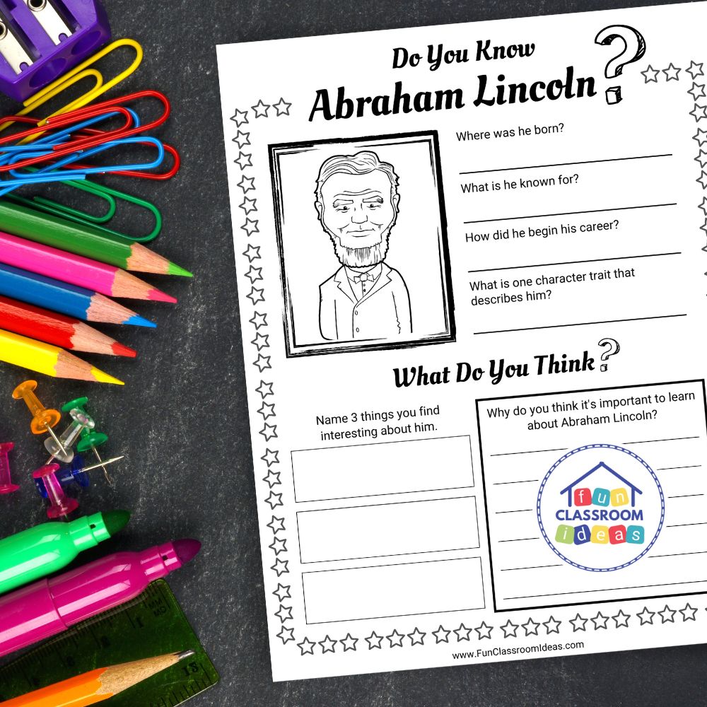Abraham Lincoln worksheets pdf