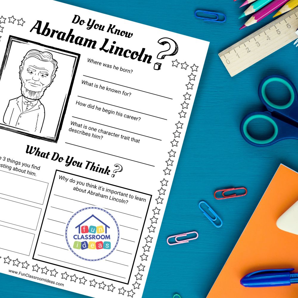 Abraham Lincoln worksheets printable
