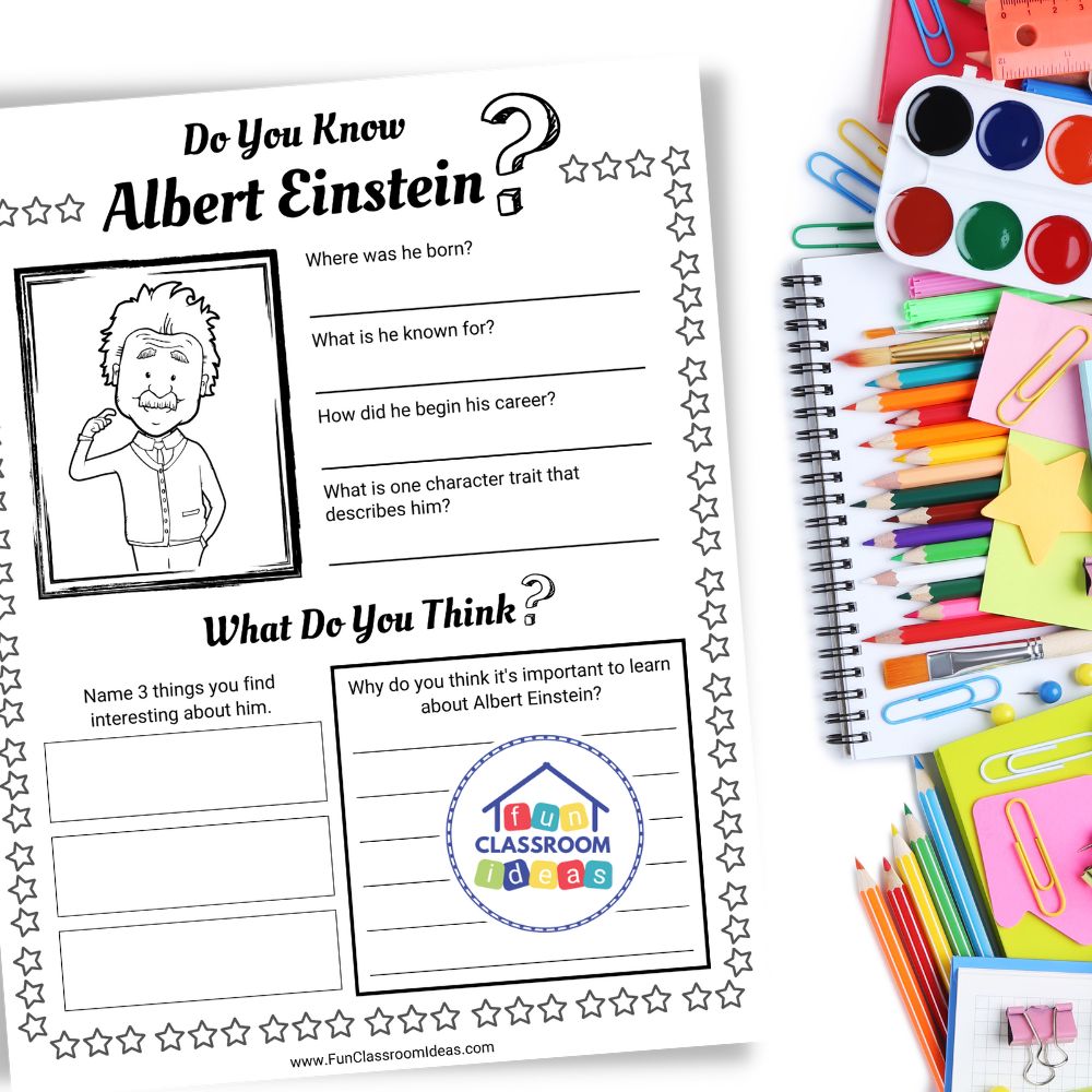 Albert Einstein worksheet