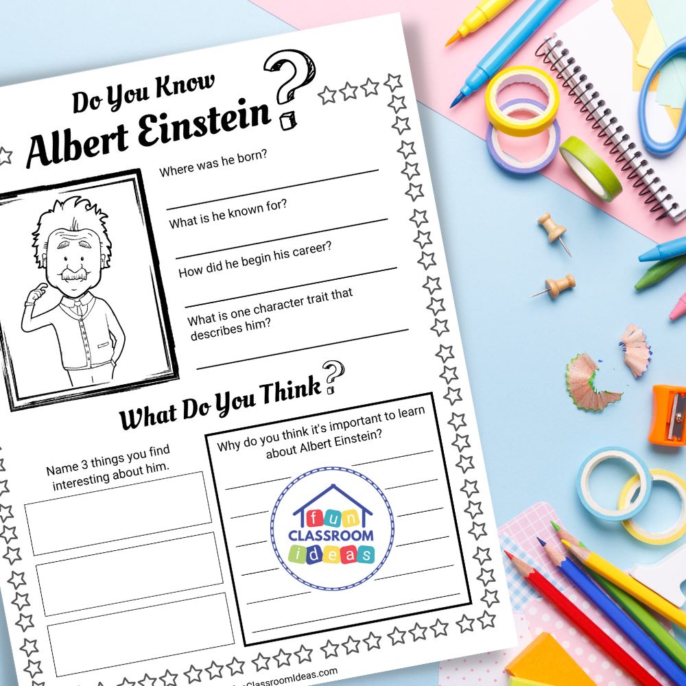 Albert Einstein worksheet pdf