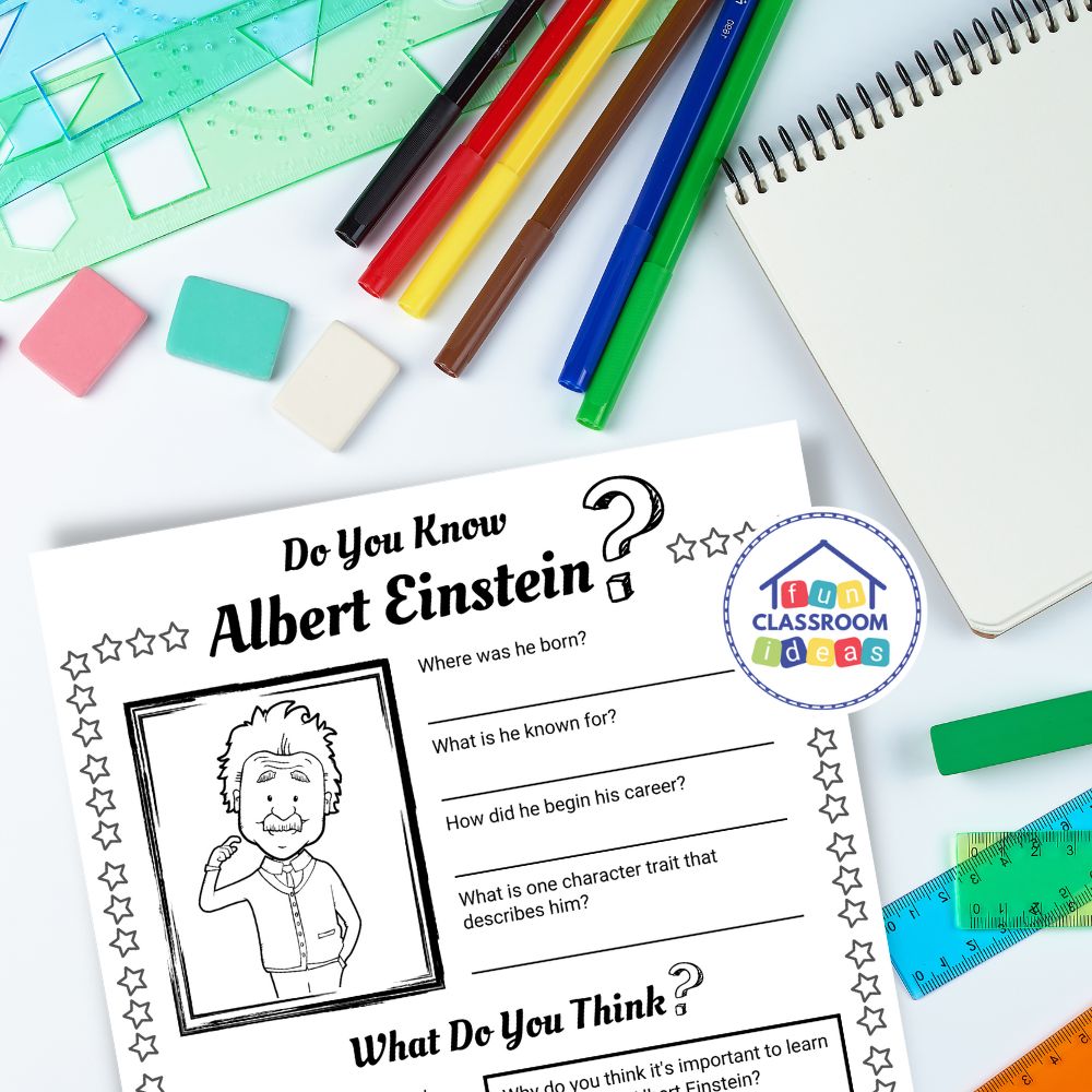 Albert Einstein worksheets biography