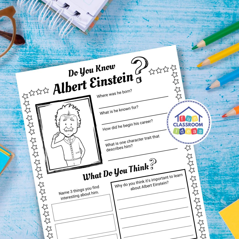 Albert Einstein worksheets free