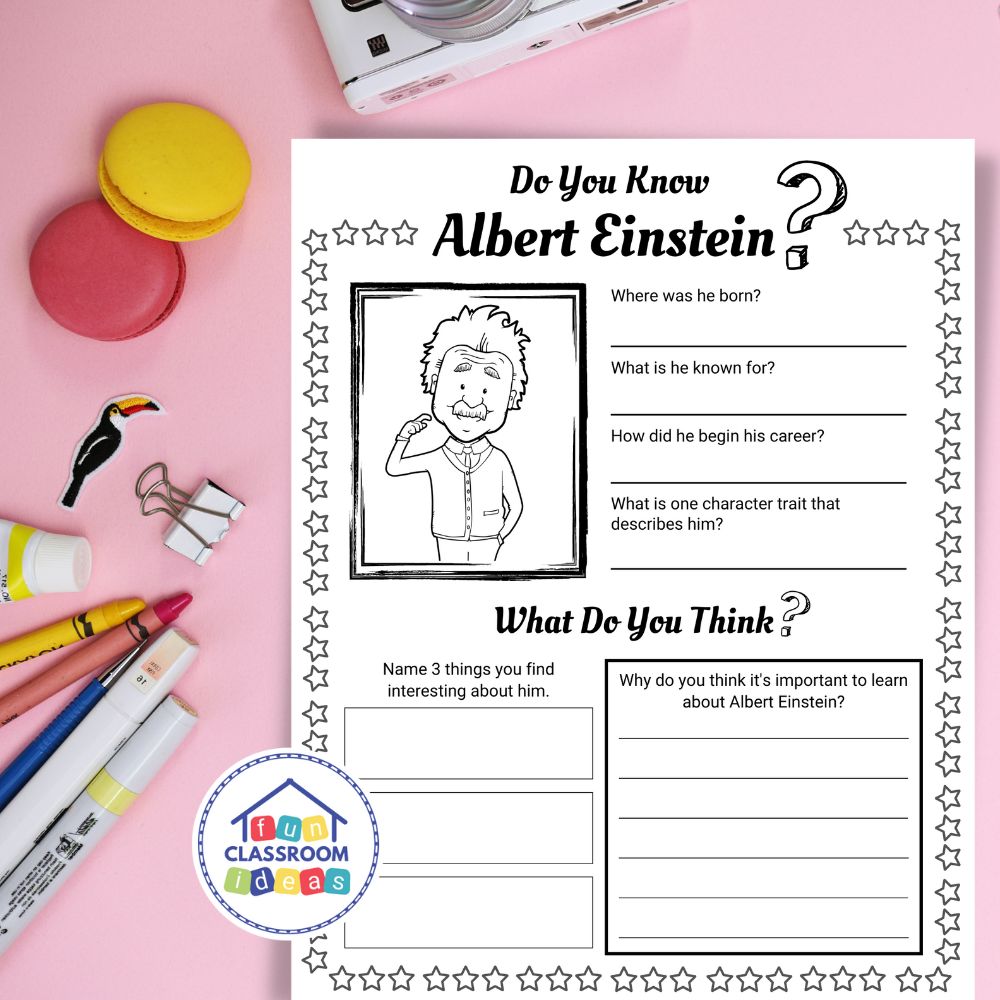 Albert Einstein worksheets lesson