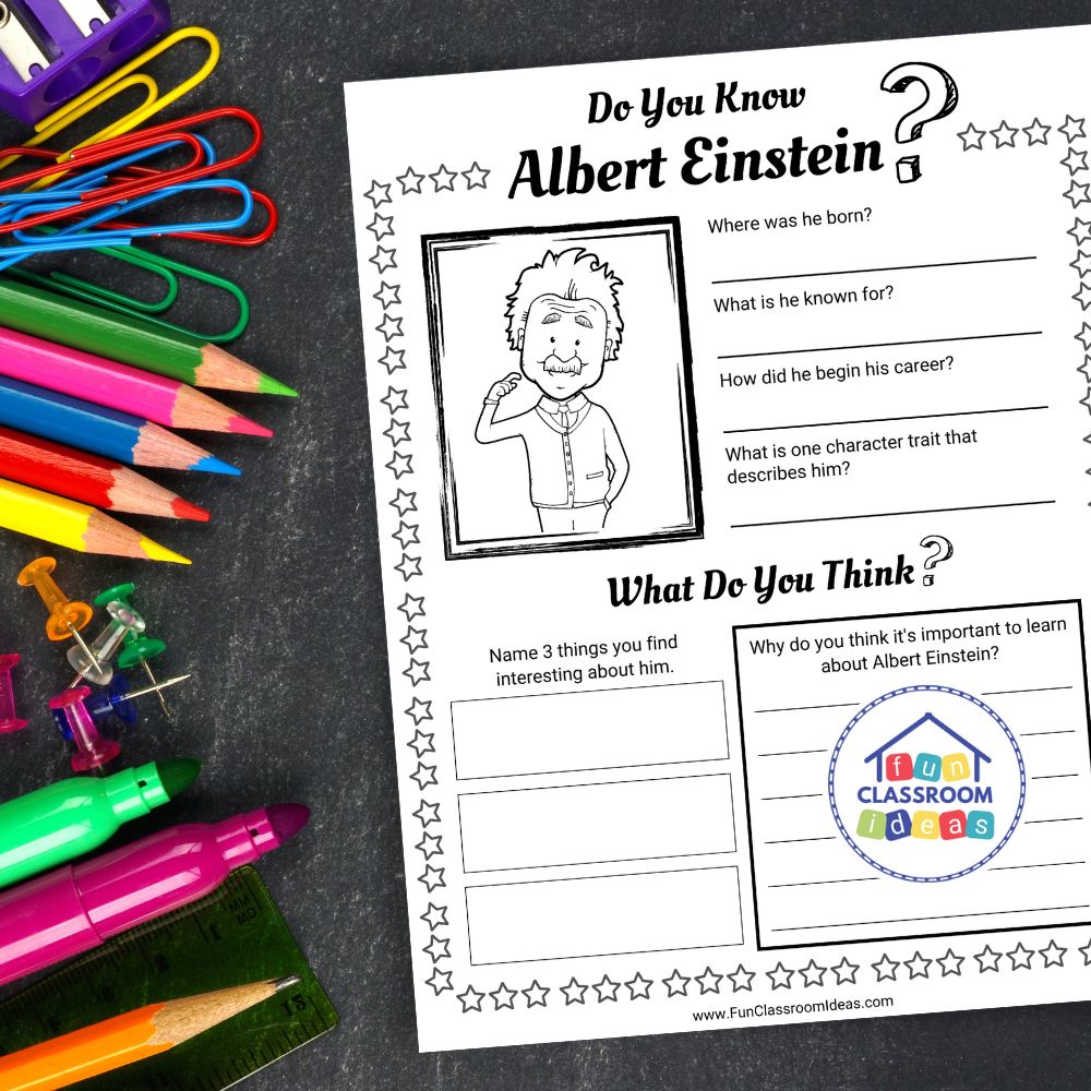 Albert Einstein worksheets pdf