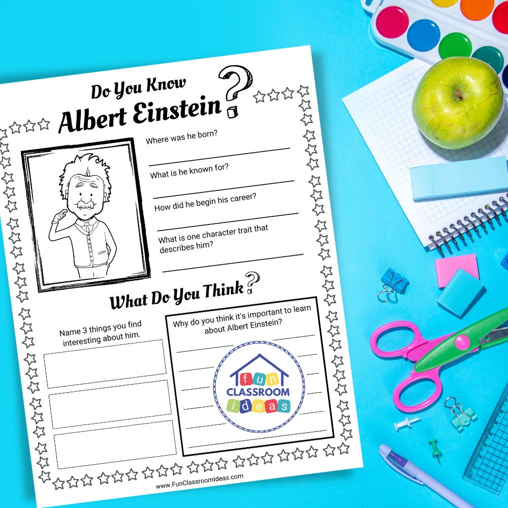 Albert Einstein worksheets printable