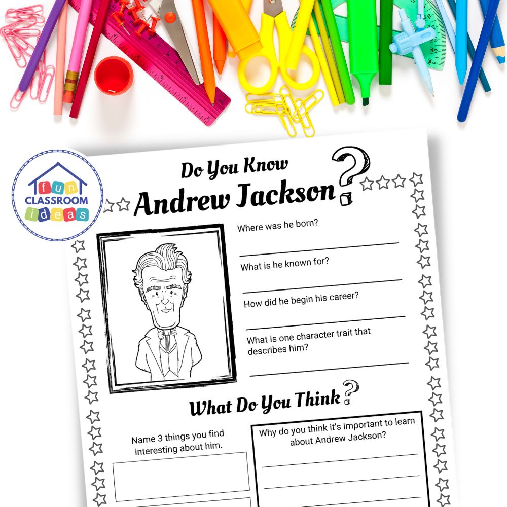 Andrew Jackson worksheet biography