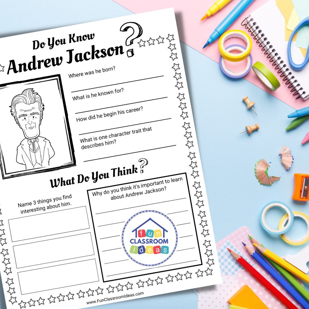 Andrew Jackson worksheet pdf