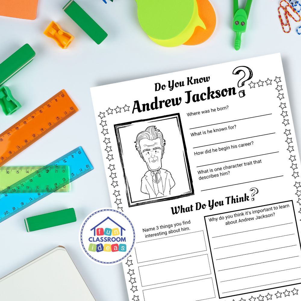 Andrew Jackson worksheets biography