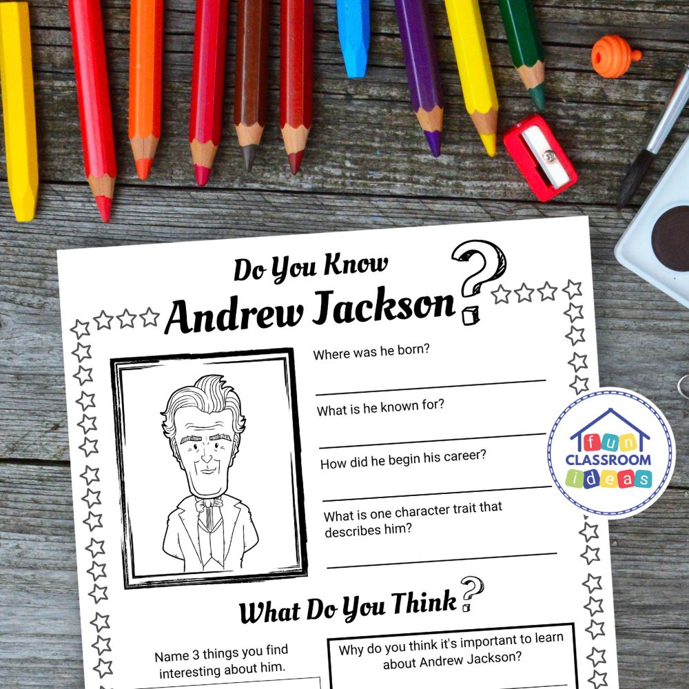 Andrew Jackson worksheets interactive worksheet