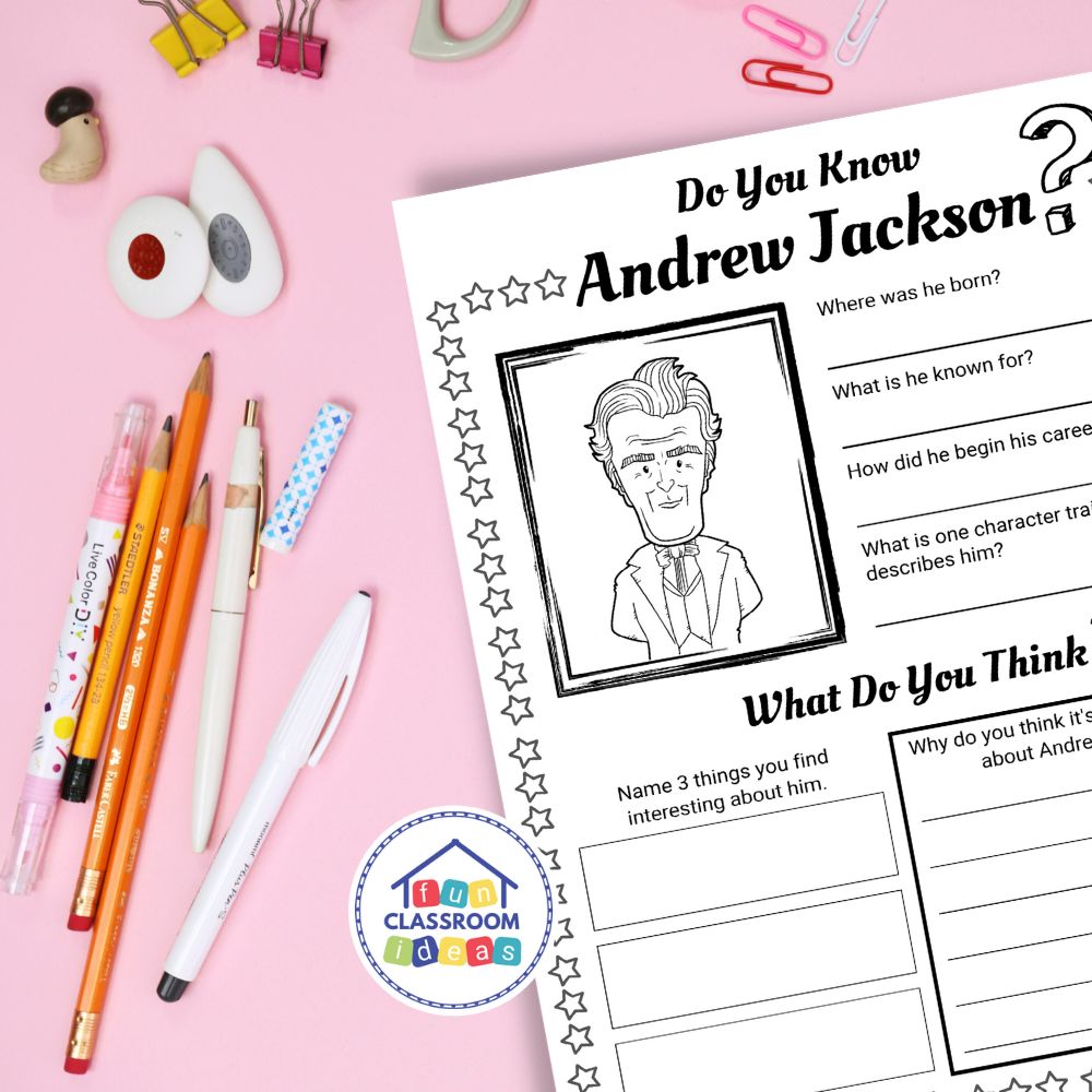 Andrew Jackson worksheets lesson