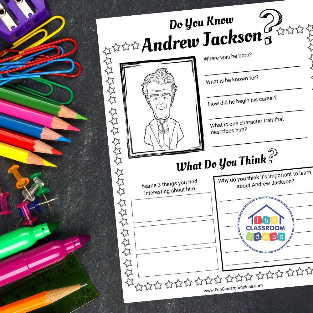 Andrew Jackson worksheets pdf