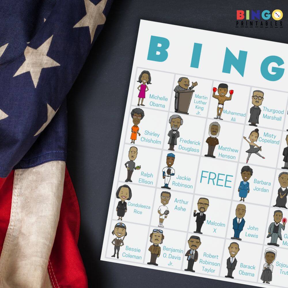 Black history bingo educational game