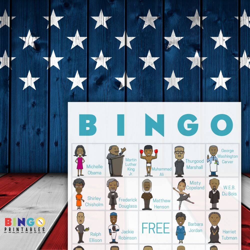 Black history bingo fun learning activity