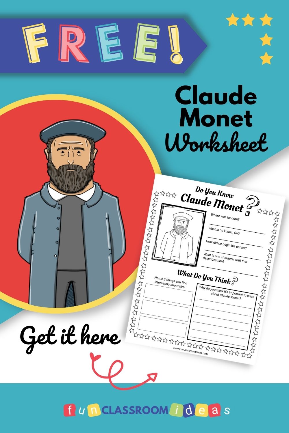 Claude Monet printable worksheets