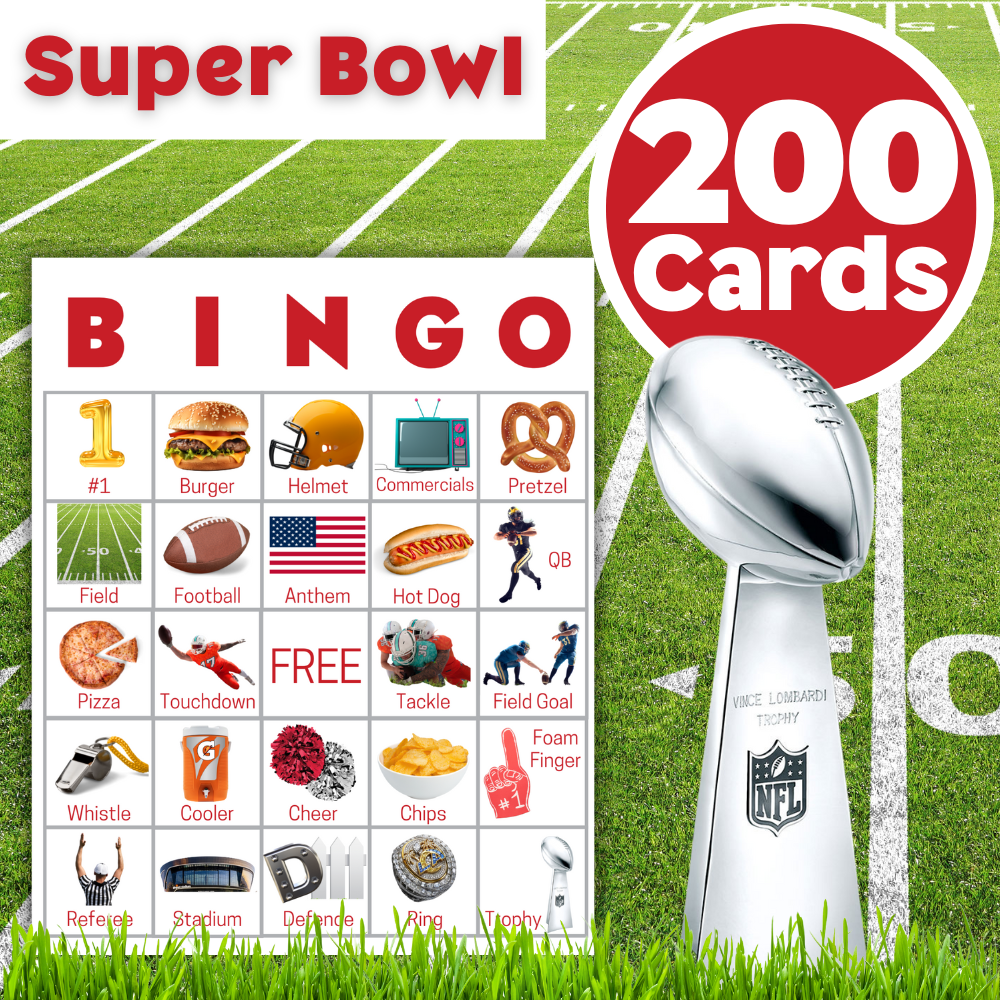 Super Bowl Bingo For Adults Printable PDF 🏈