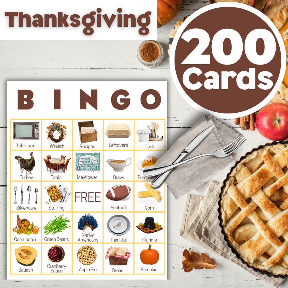 Thanksgiving Bingo For Adults Printable PDF 🦃