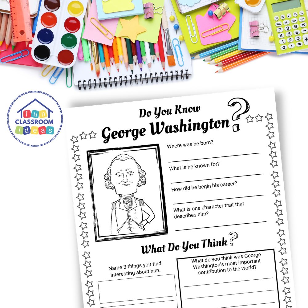 George Washington coloring worksheets