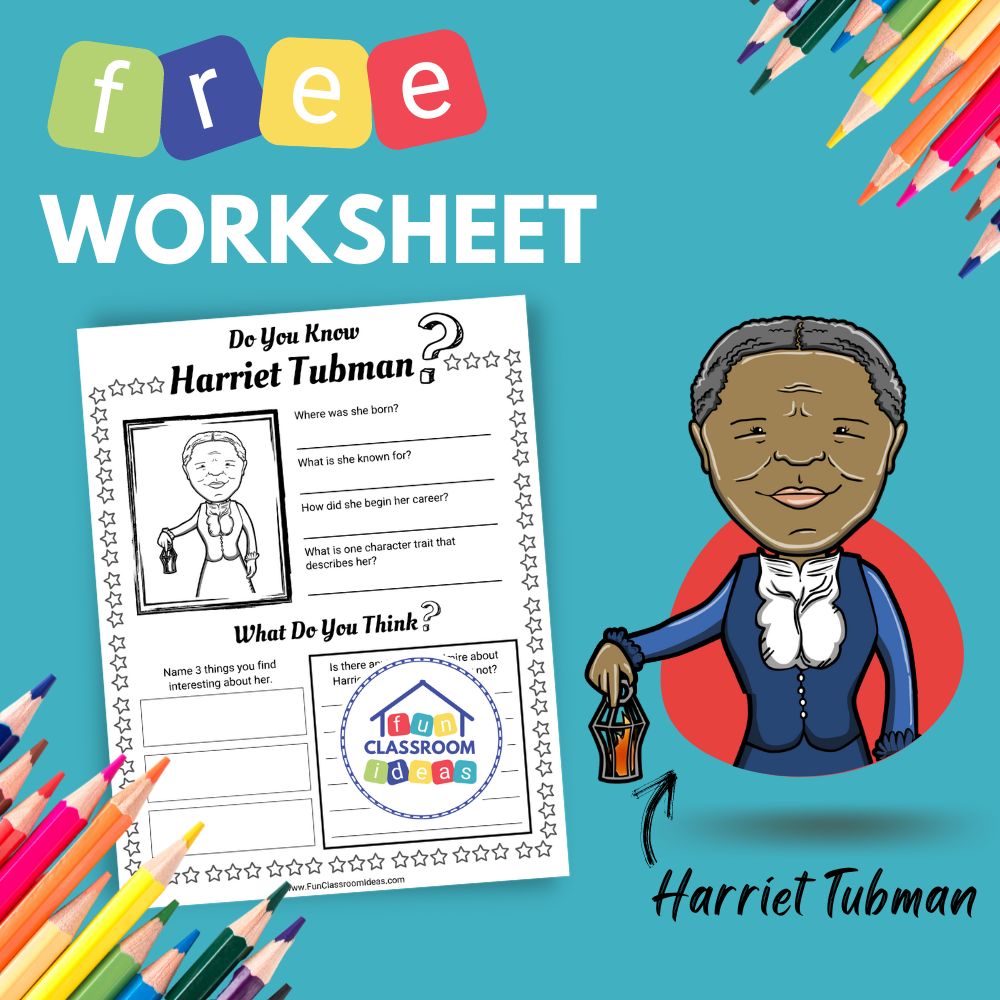 Harriet Tubman bio worksheet for kids