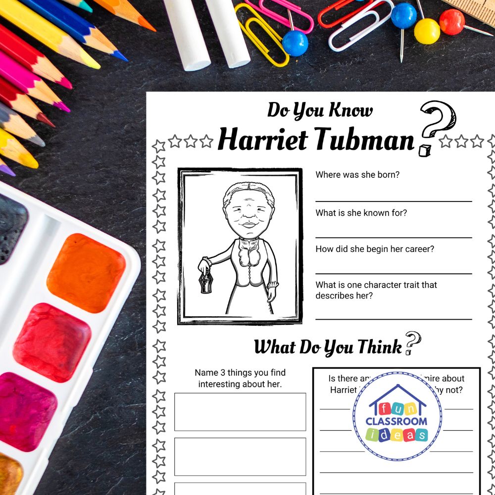 Harriet Tubman free worksheets biography