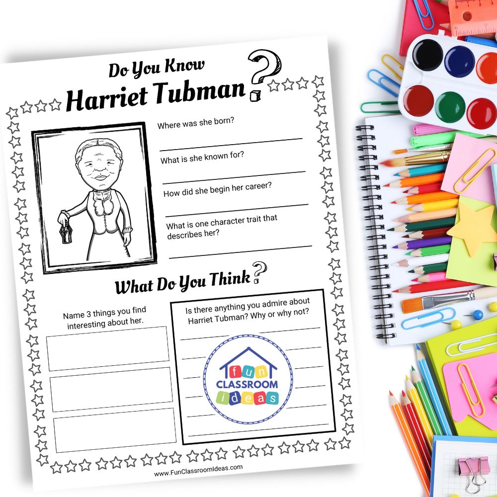 Harriet Tubman worksheet