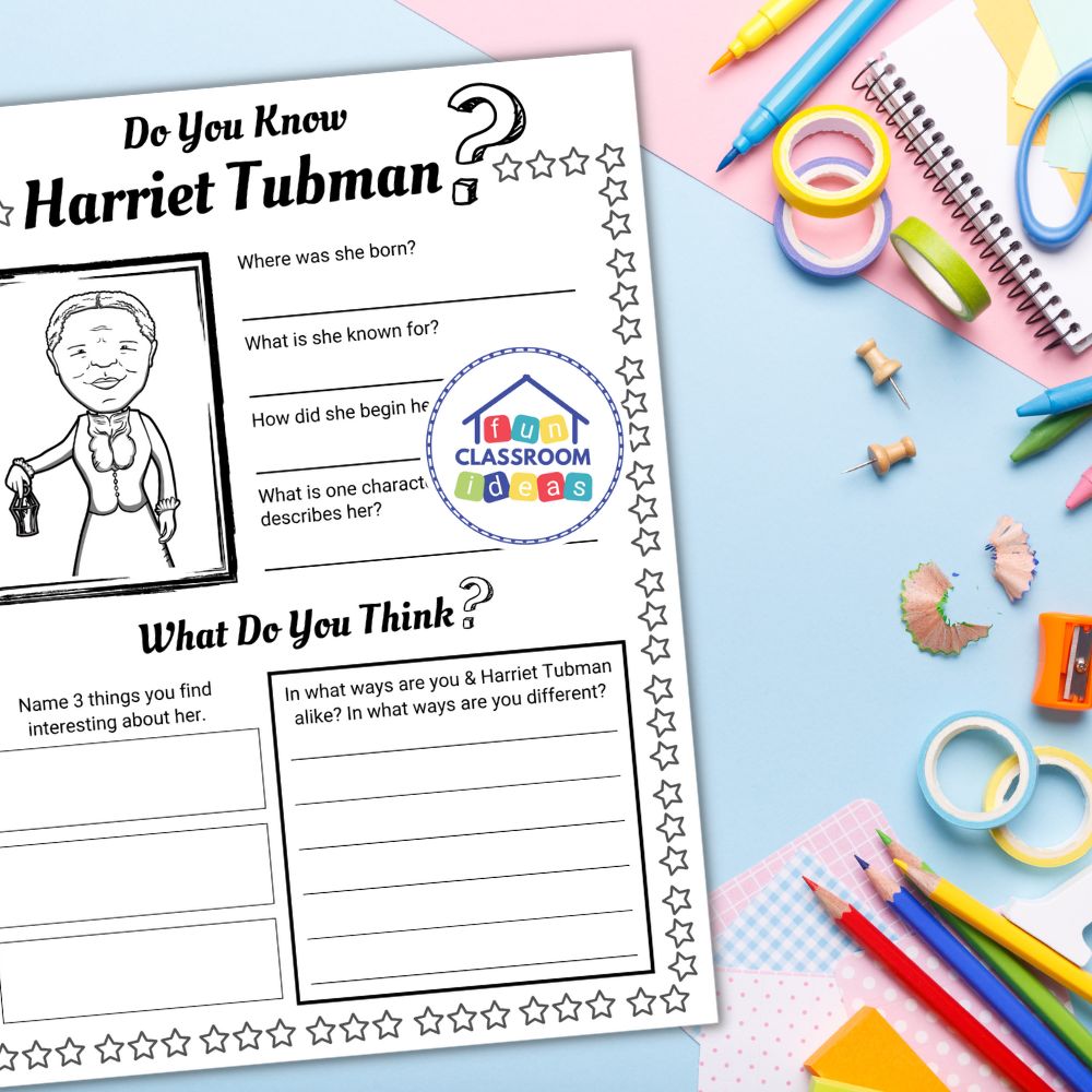 Harriet Tubman worksheet pdf