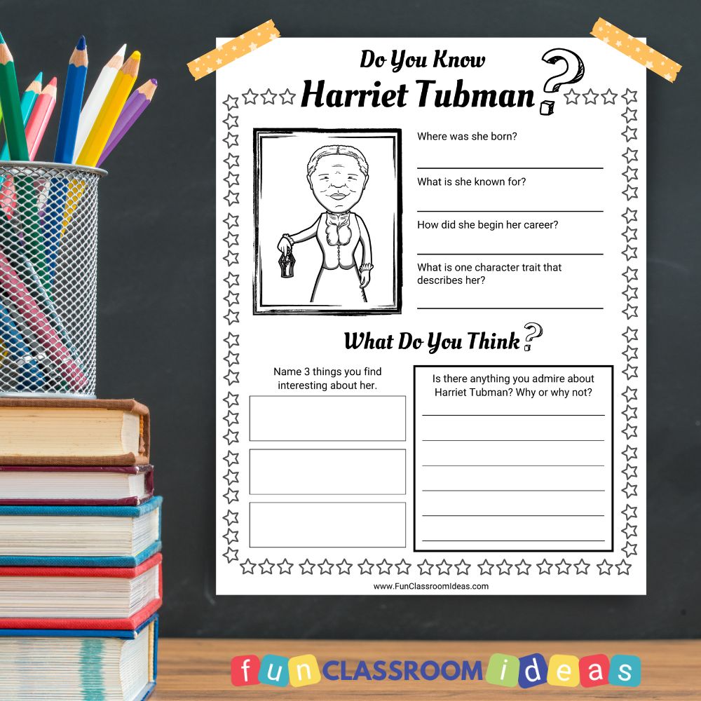 Harriet Tubman worksheets