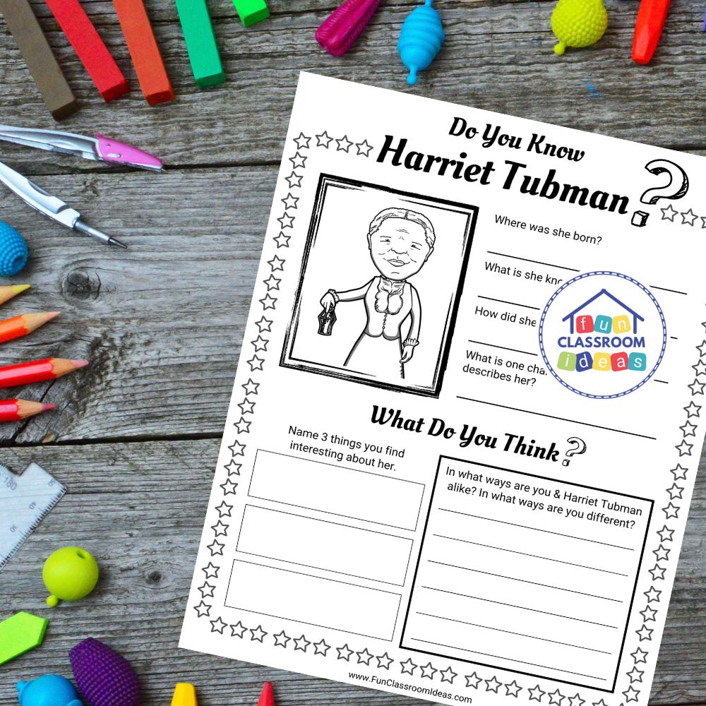 Harriet Tubman worksheets interactive worksheet