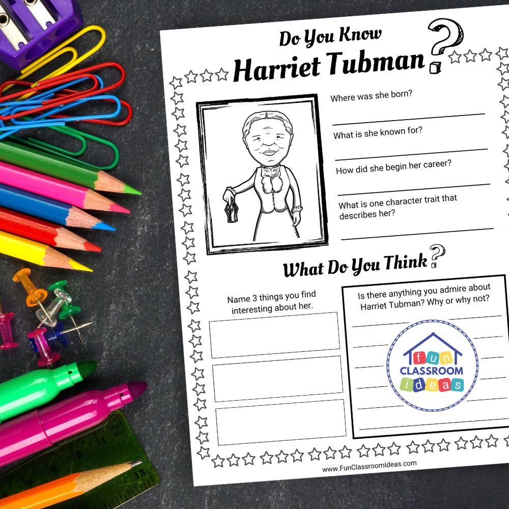 Harriet Tubman worksheets pdf