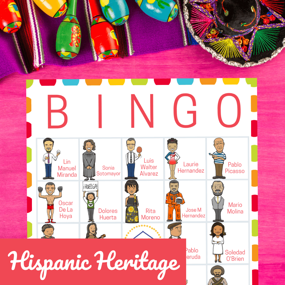 Hispanic heritage bingo cards