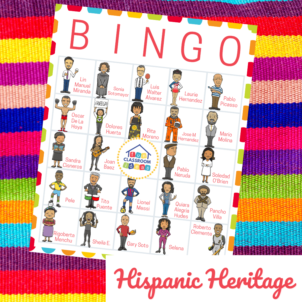 Hispanic heritage bingo for elementary students