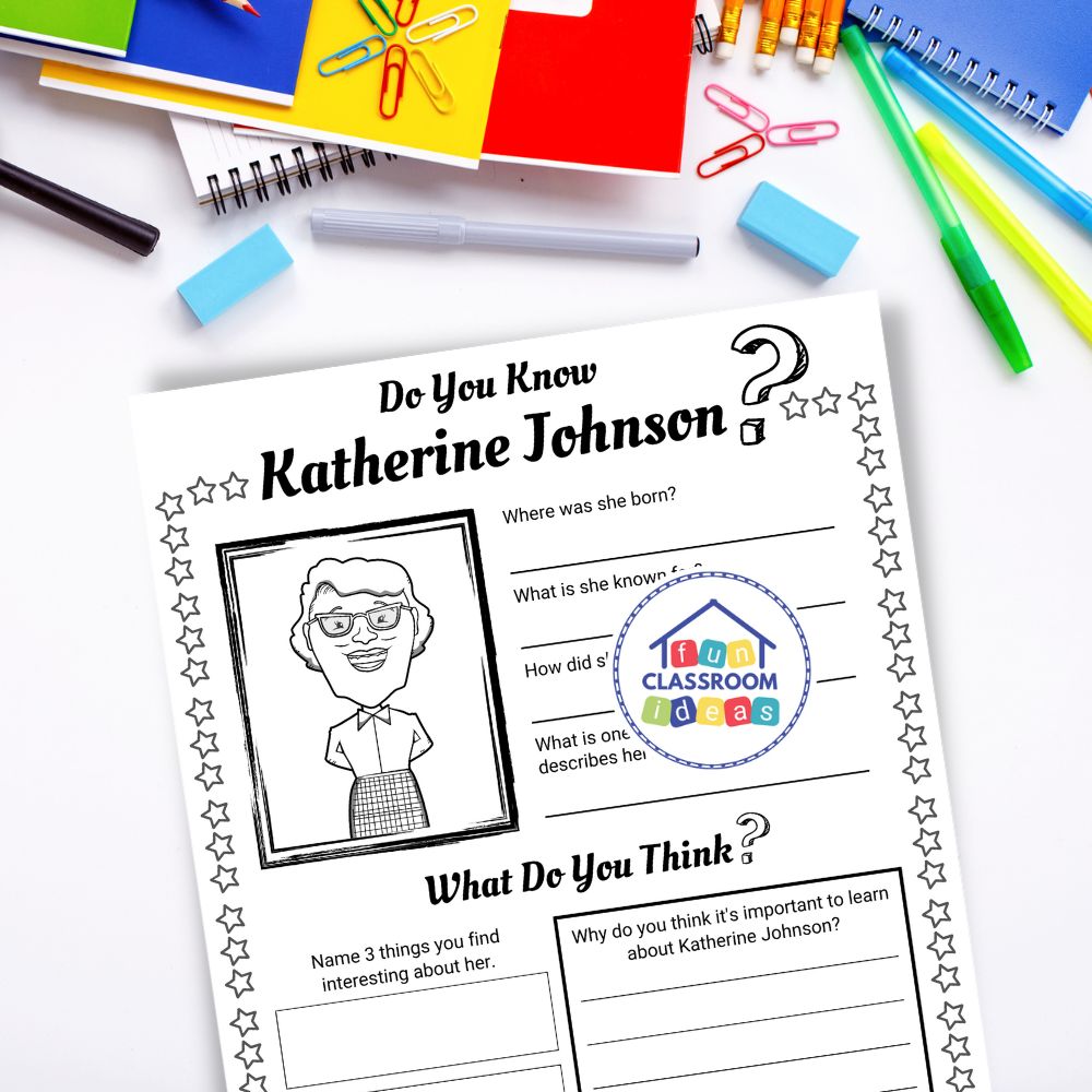 Katherine Johnson worksheet elementary