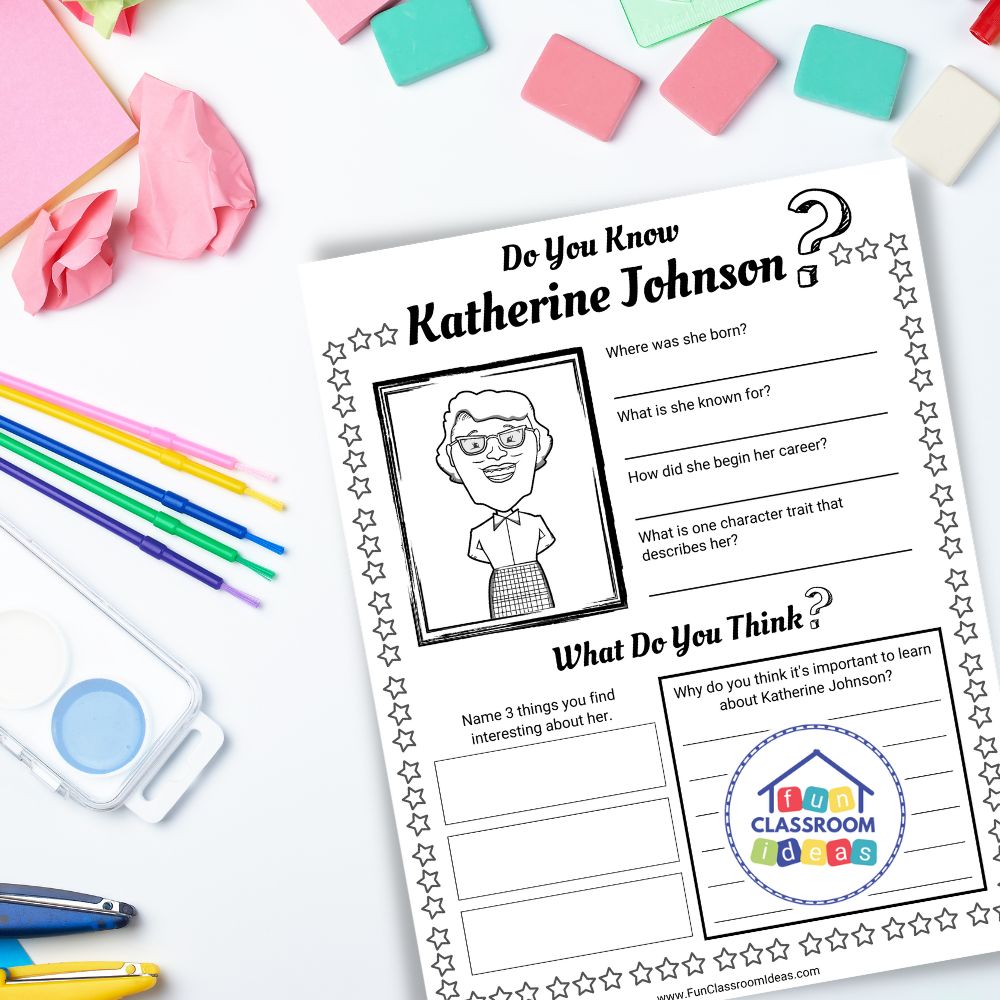 Katherine Johnson worksheets biography