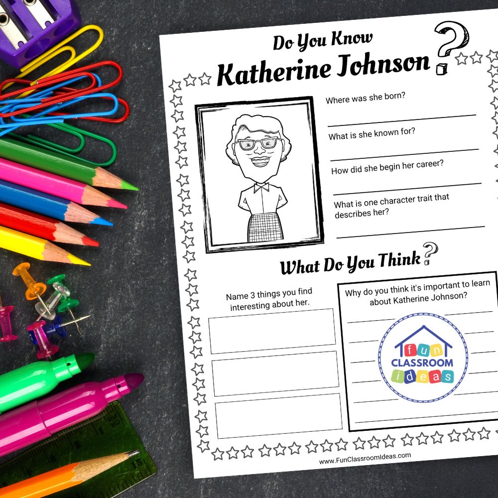 Katherine Johnson worksheets pdf