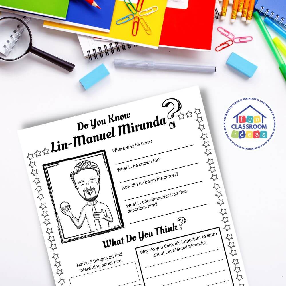 Lin-Manuel Miranda worksheets