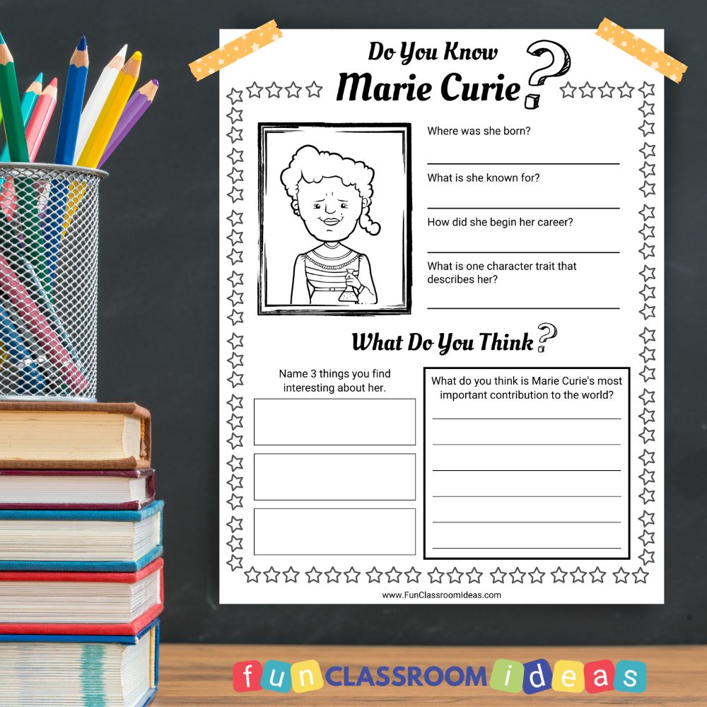 Marie Curie worksheets