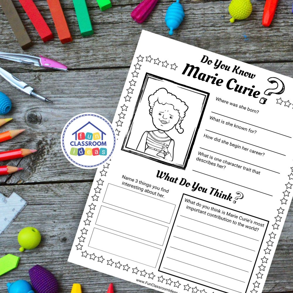 Marie Curie worksheets interactive worksheet