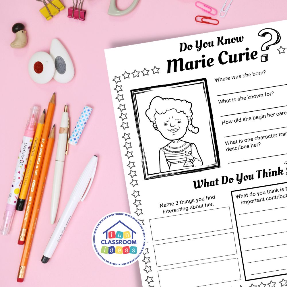 Marie Curie worksheets lesson