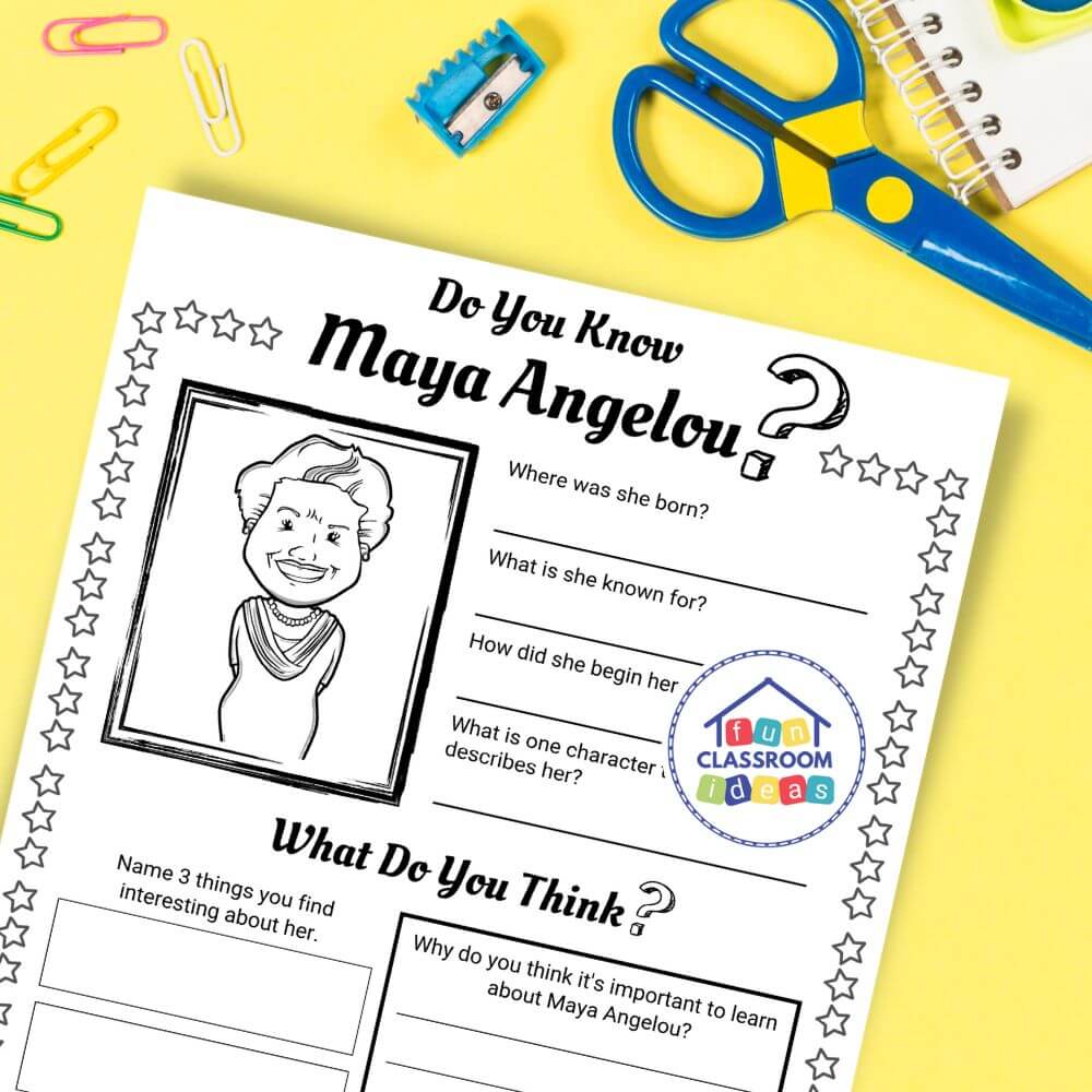 Maya Angelou coloring page