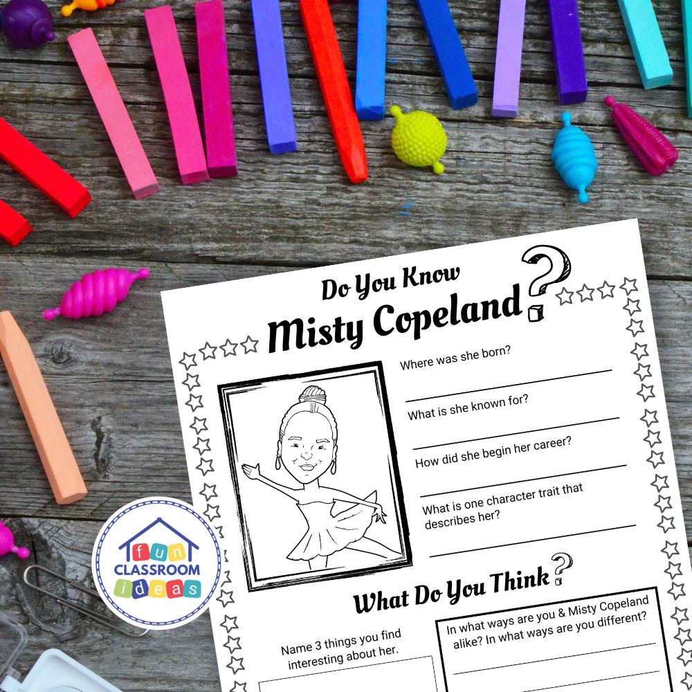 Misty Copeland coloring worksheet