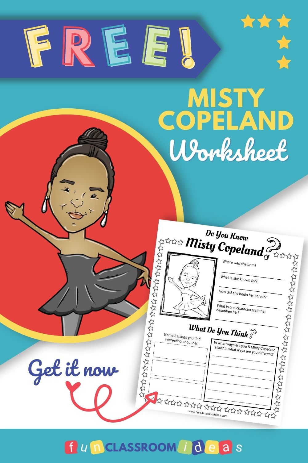 Misty Copeland printable worksheets