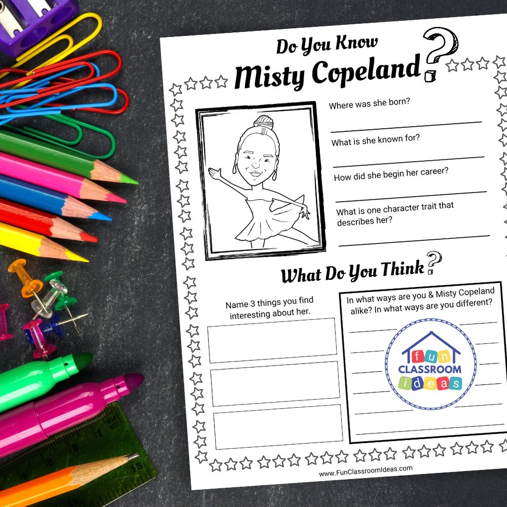 Misty Copeland worksheets pdf